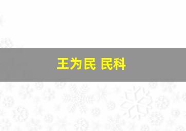 王为民 民科